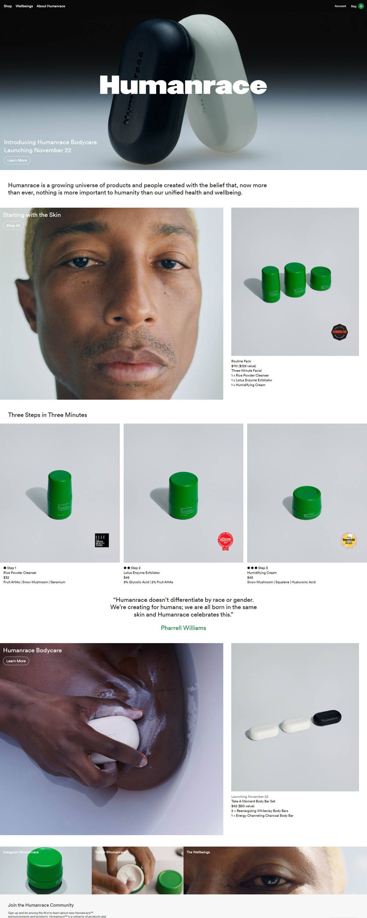 eCommerce website: Humanrace