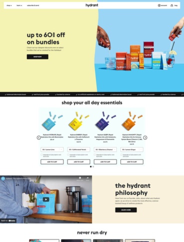 eCommerce website: Hydrant
