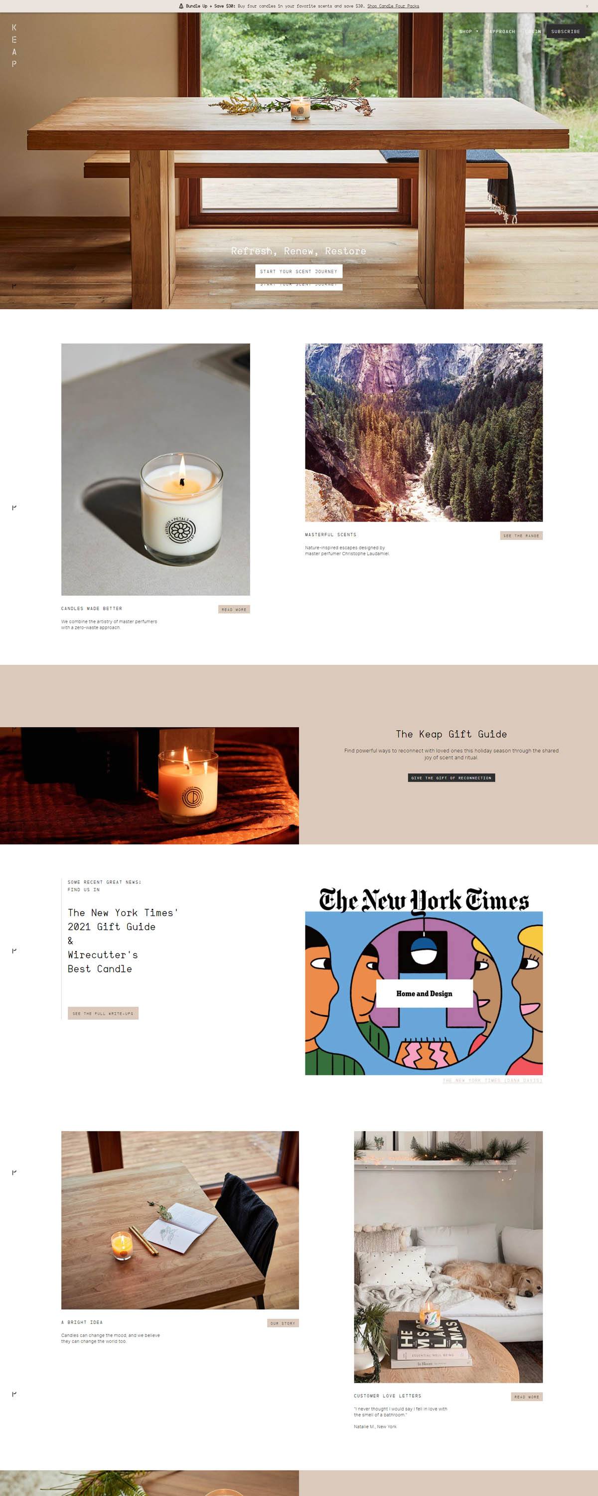 eCommerce website: Keap