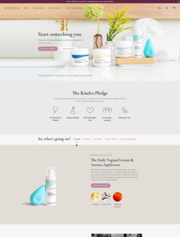 eCommerce website: Kindra