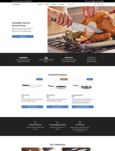 eCommerce website: Misen