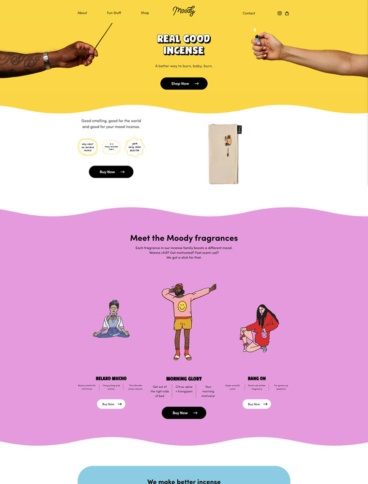 eCommerce website: Moody Incense