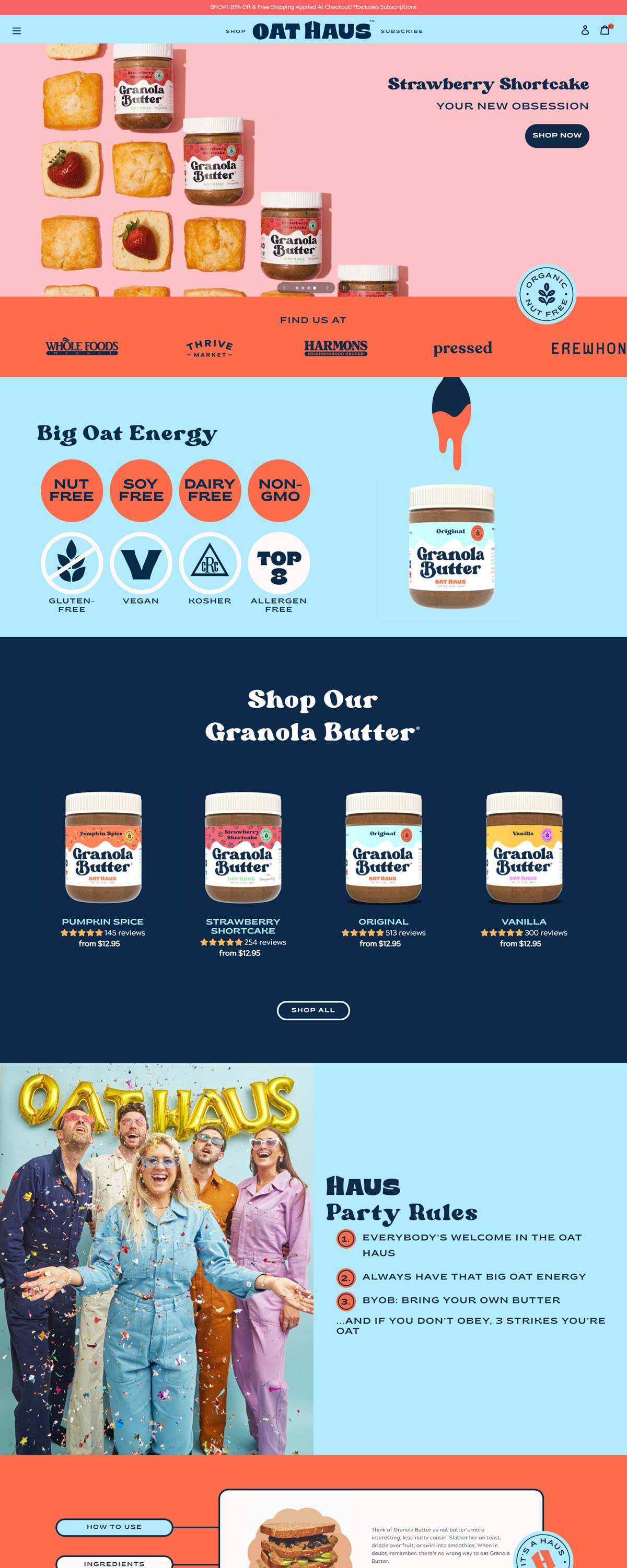 eCommerce website: Oat Haus