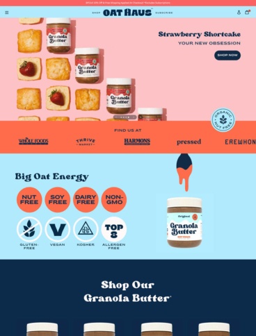 eCommerce website: Oat Haus
