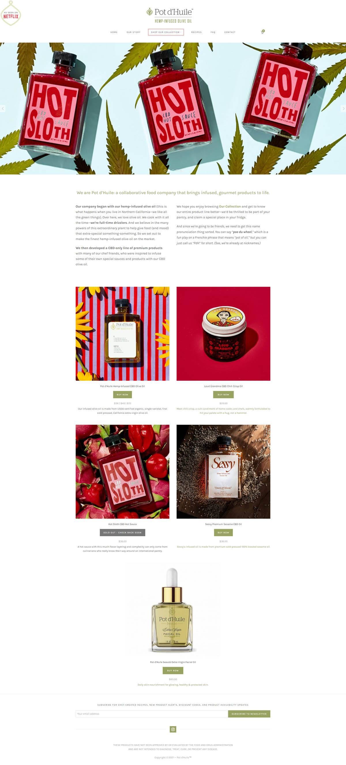 eCommerce website: Pot d’Huile
