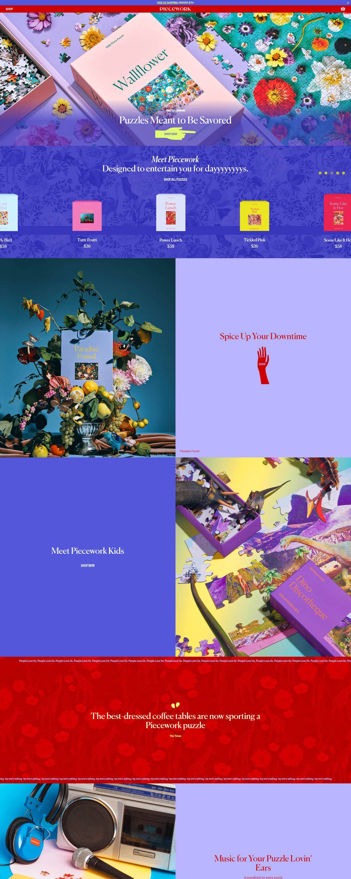 eCommerce website: Piecework Puzzles