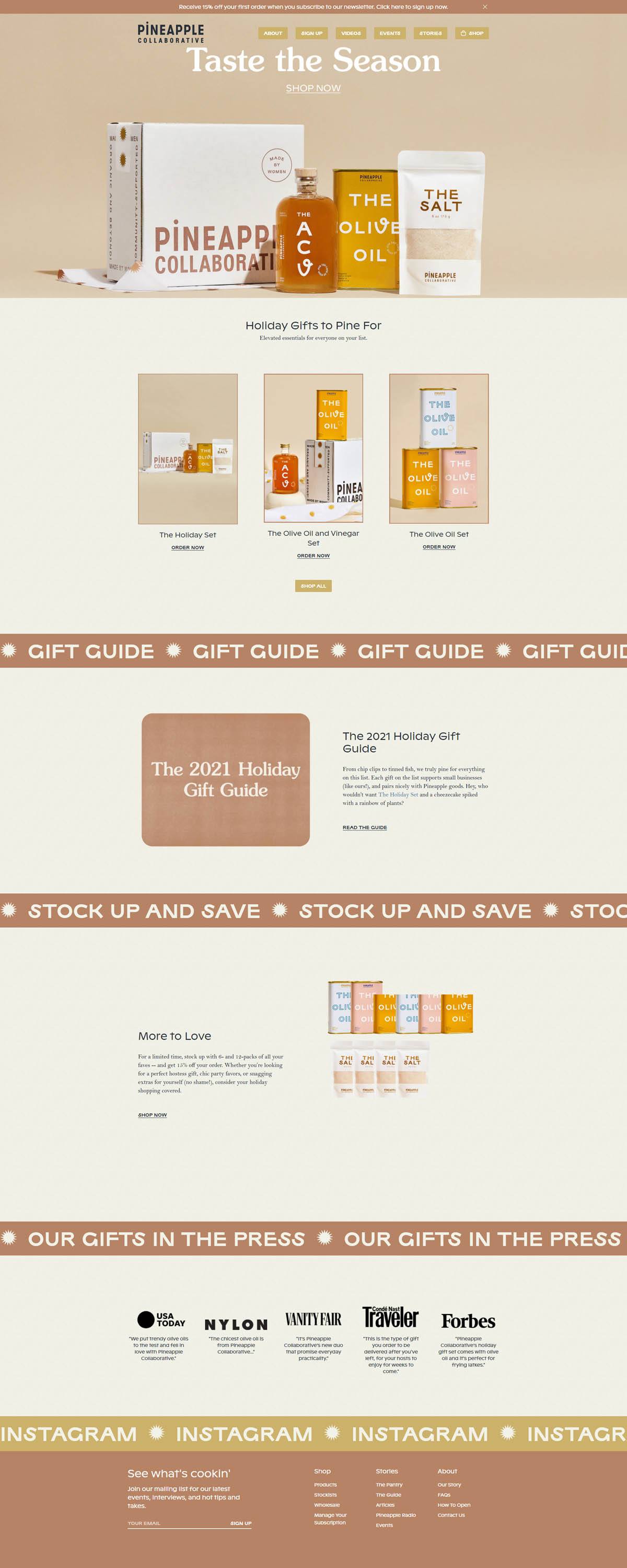 eCommerce website: Pineapple Collaborative