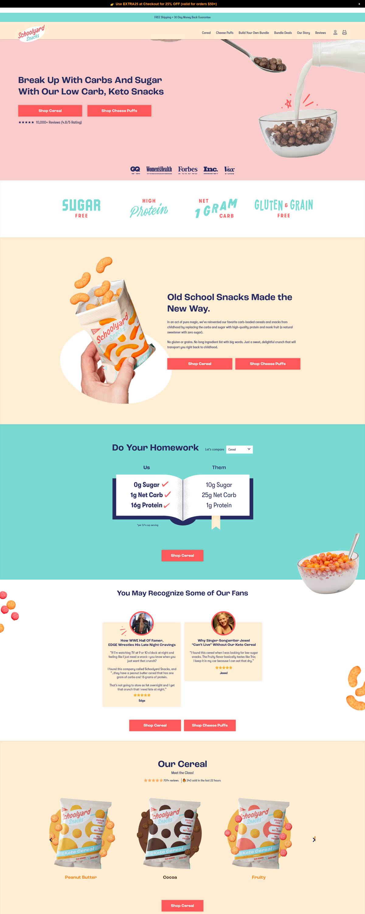 eCommerce website: Schoolyard Snacks