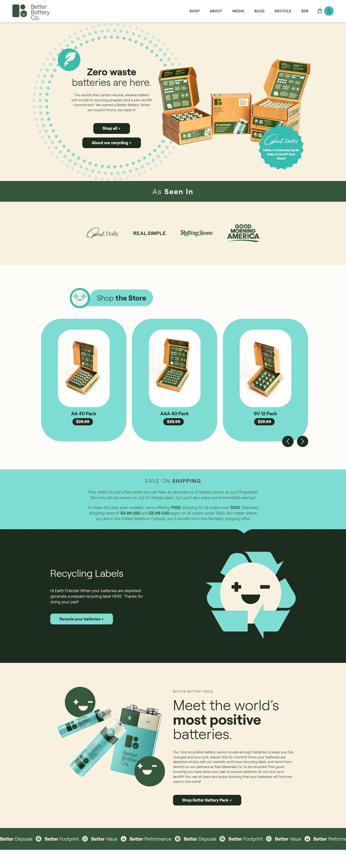 eCommerce website: Better Battery Co