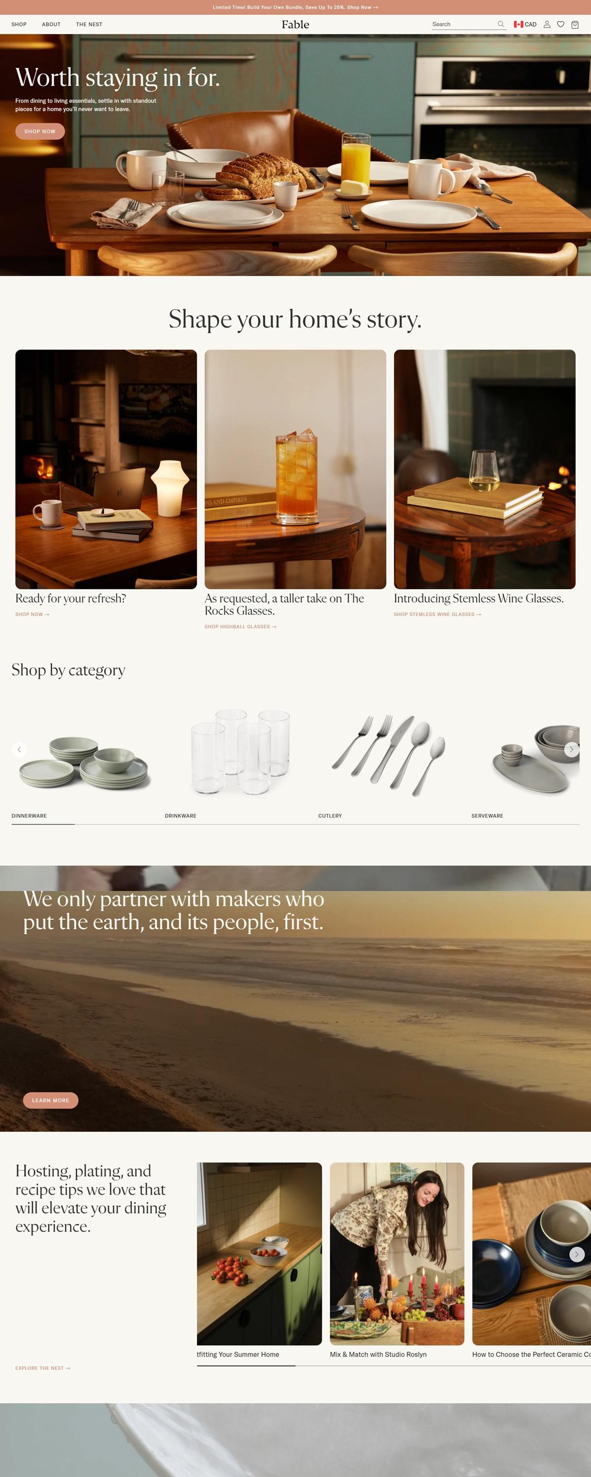 eCommerce website: Fable
