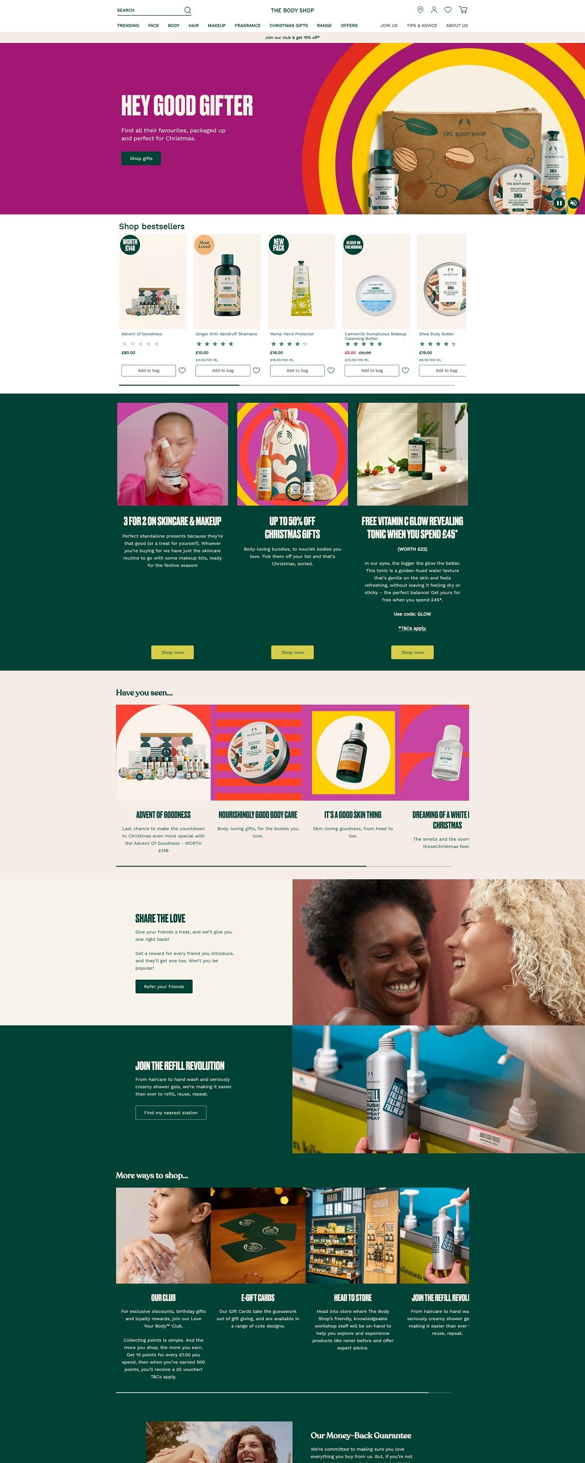 eCommerce website: The Body Shop