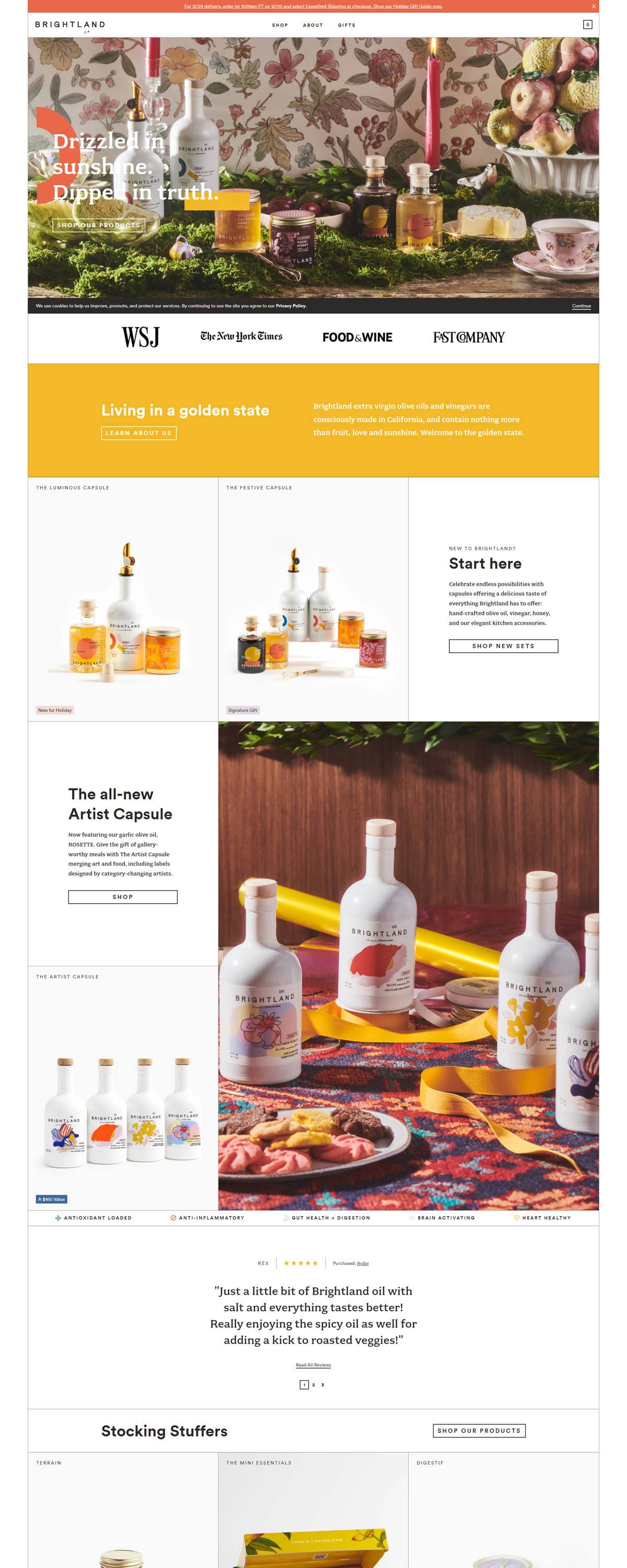 eCommerce website: Brightland