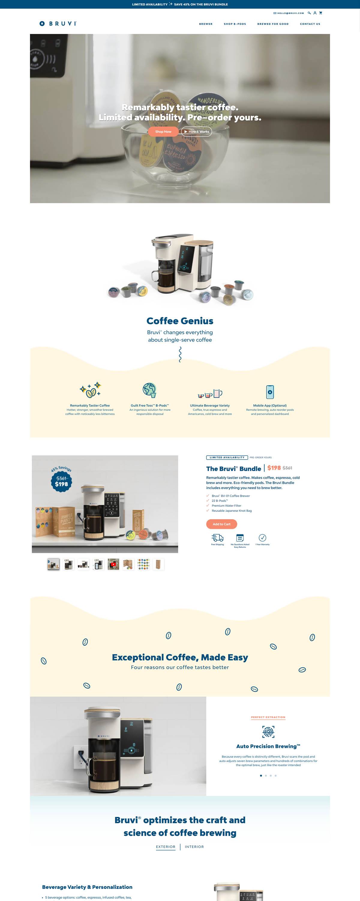 eCommerce website: Bruvi