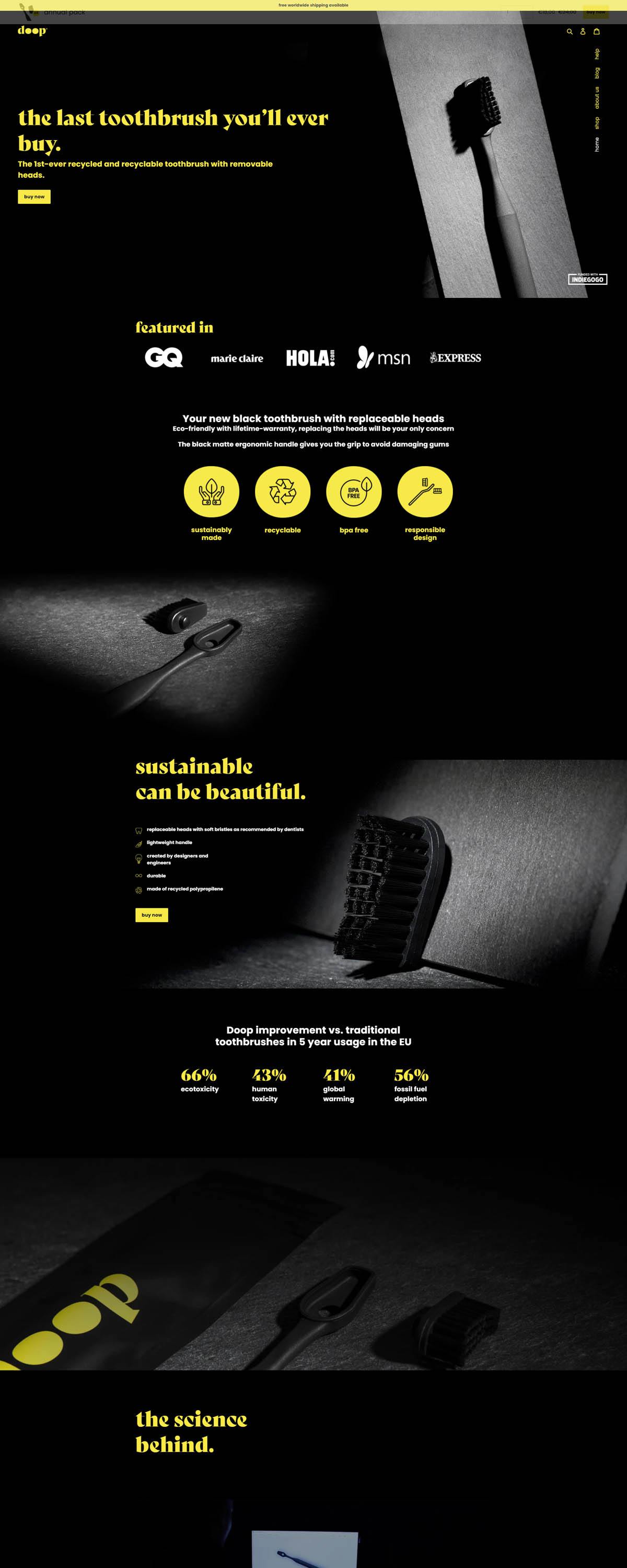 eCommerce website: Doop