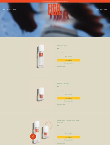 eCommerce website: Figr