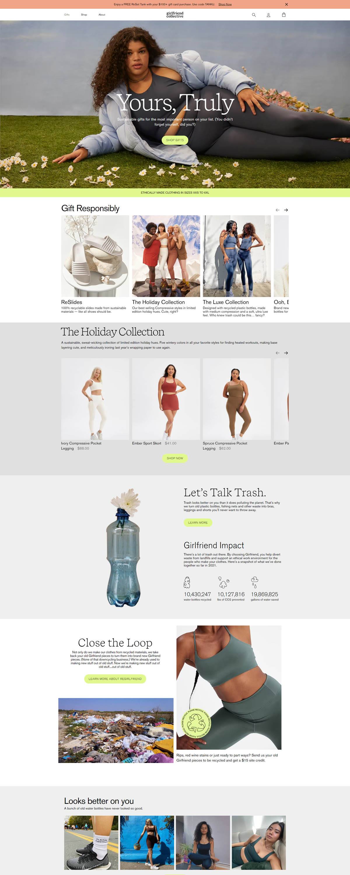 eCommerce website: Girlfriend Collective