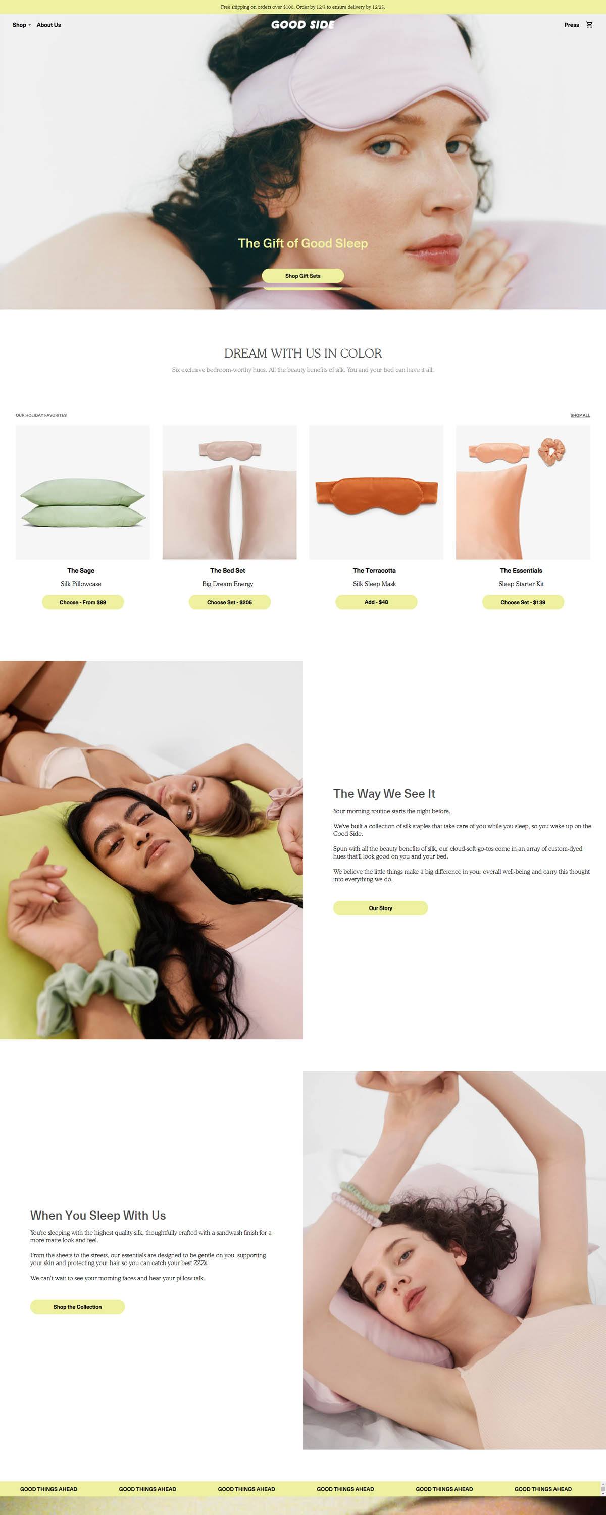 eCommerce website: Good Side