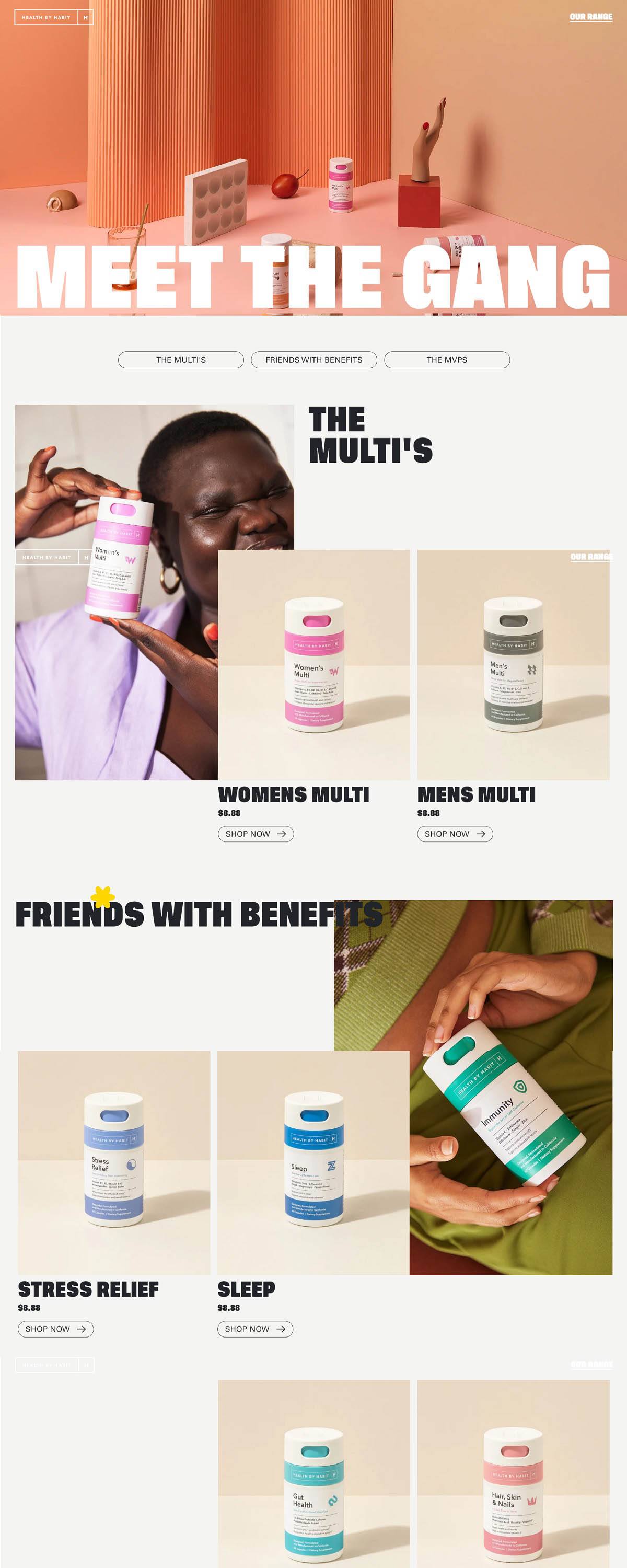 eCommerce website: Health By Habit