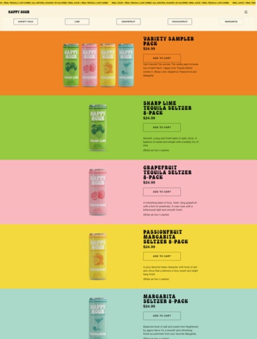 eCommerce website: Happy Hour