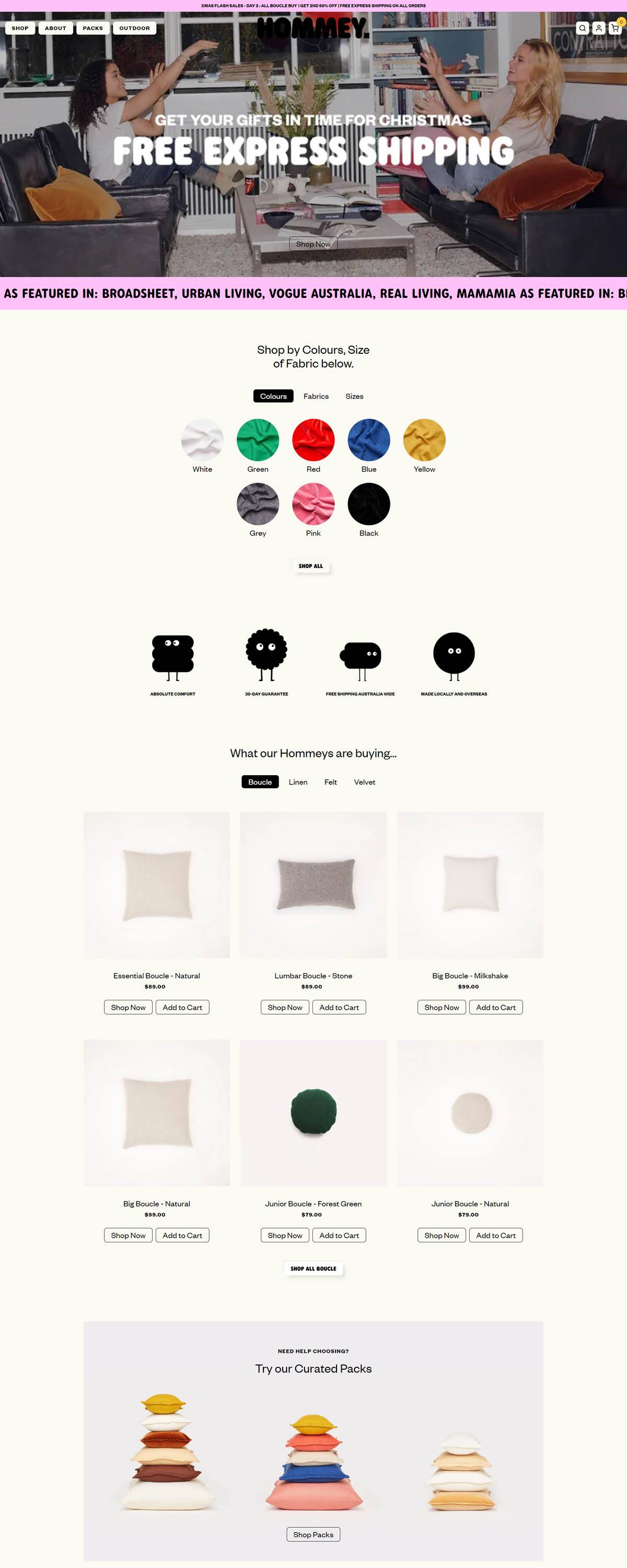 eCommerce website: Hommey