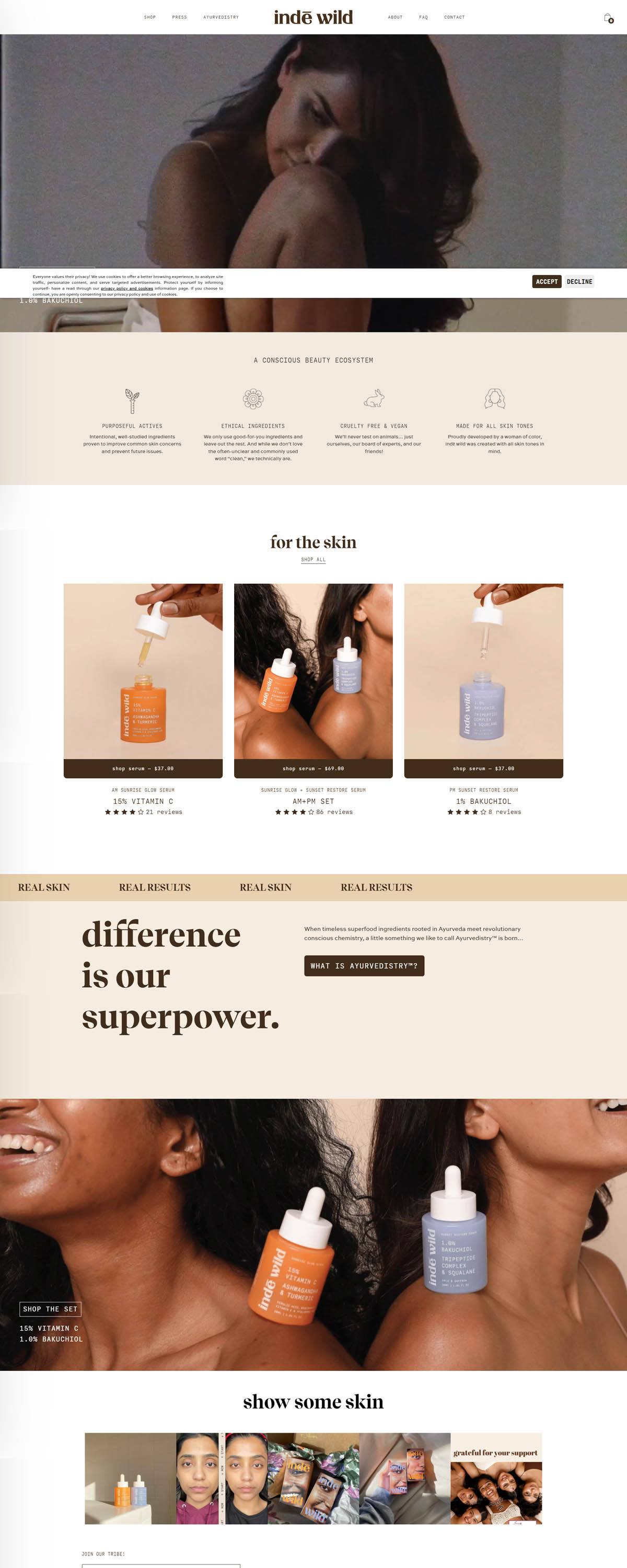 eCommerce website: Inde wild