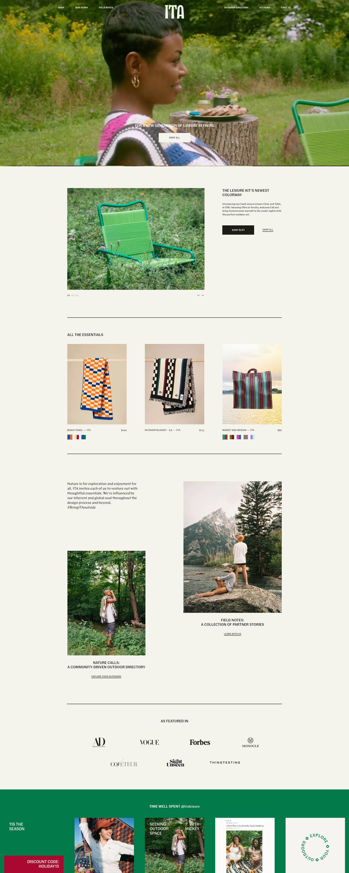 eCommerce website: ITA Leisure