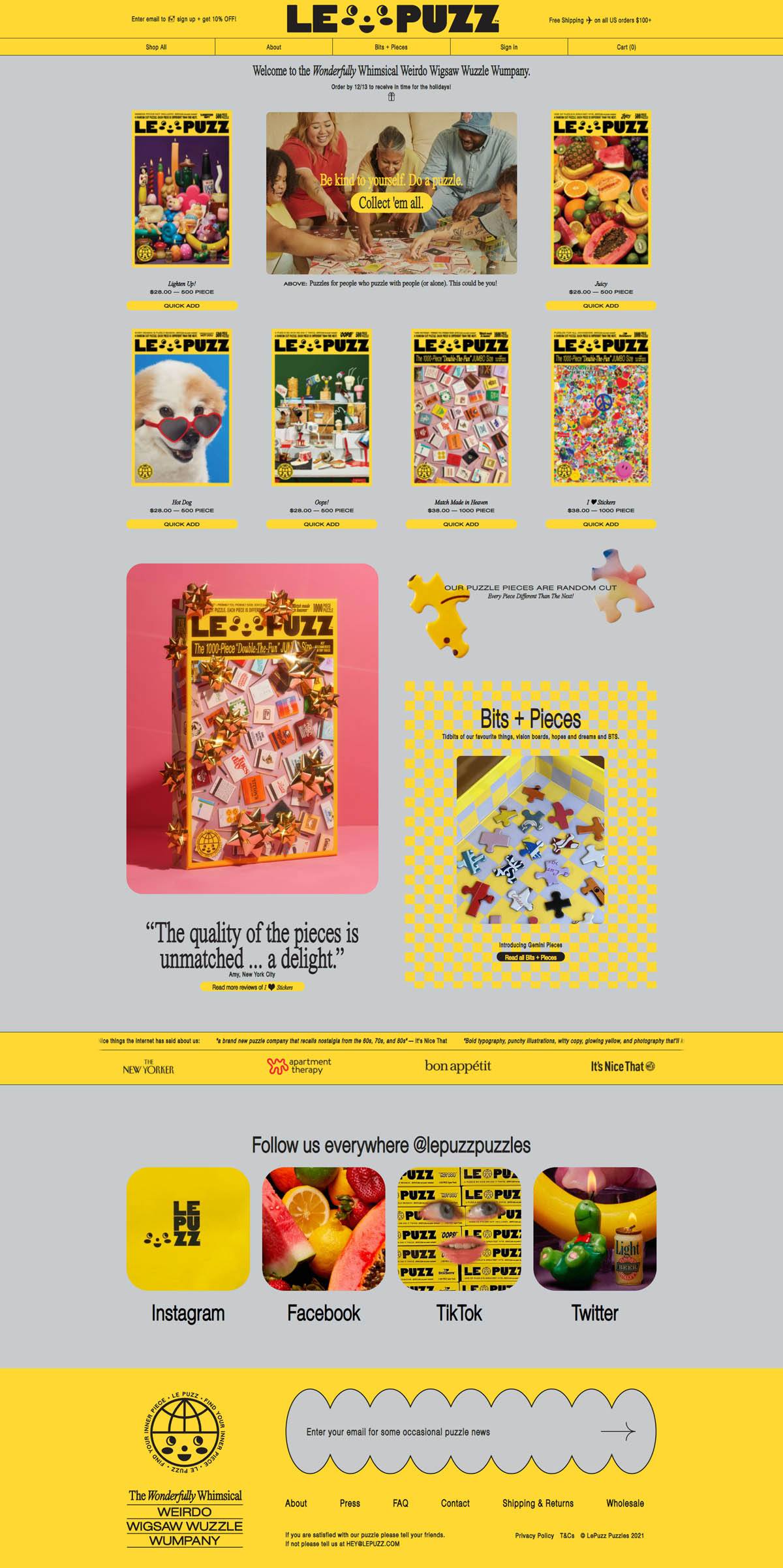 eCommerce website: Le Puzz