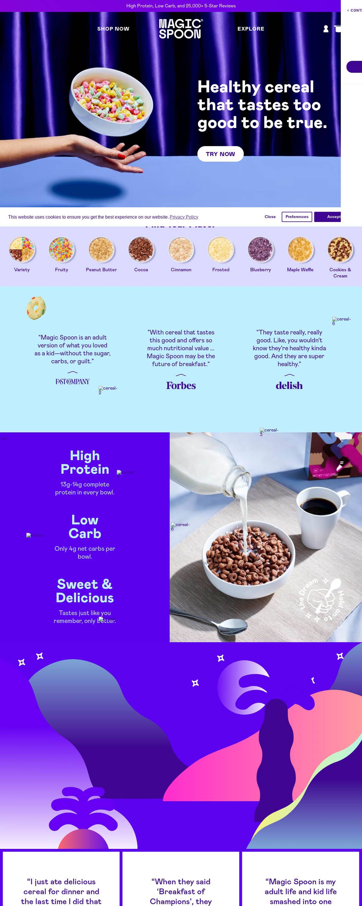 eCommerce website: Magic Spoon