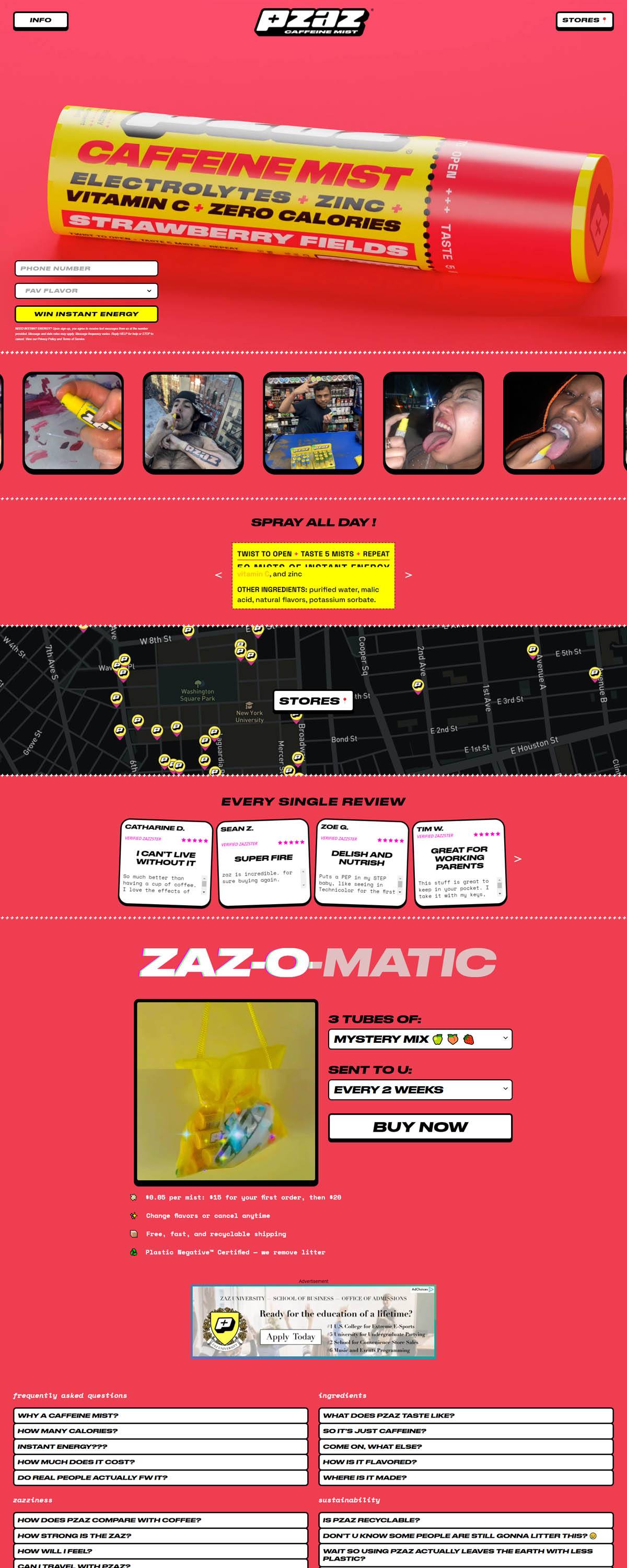 eCommerce website: Pzaz