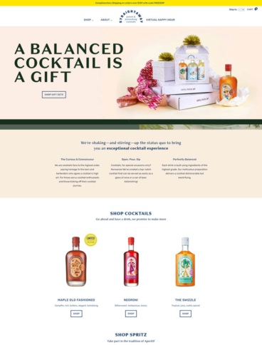 eCommerce website: Straightaway Cocktails