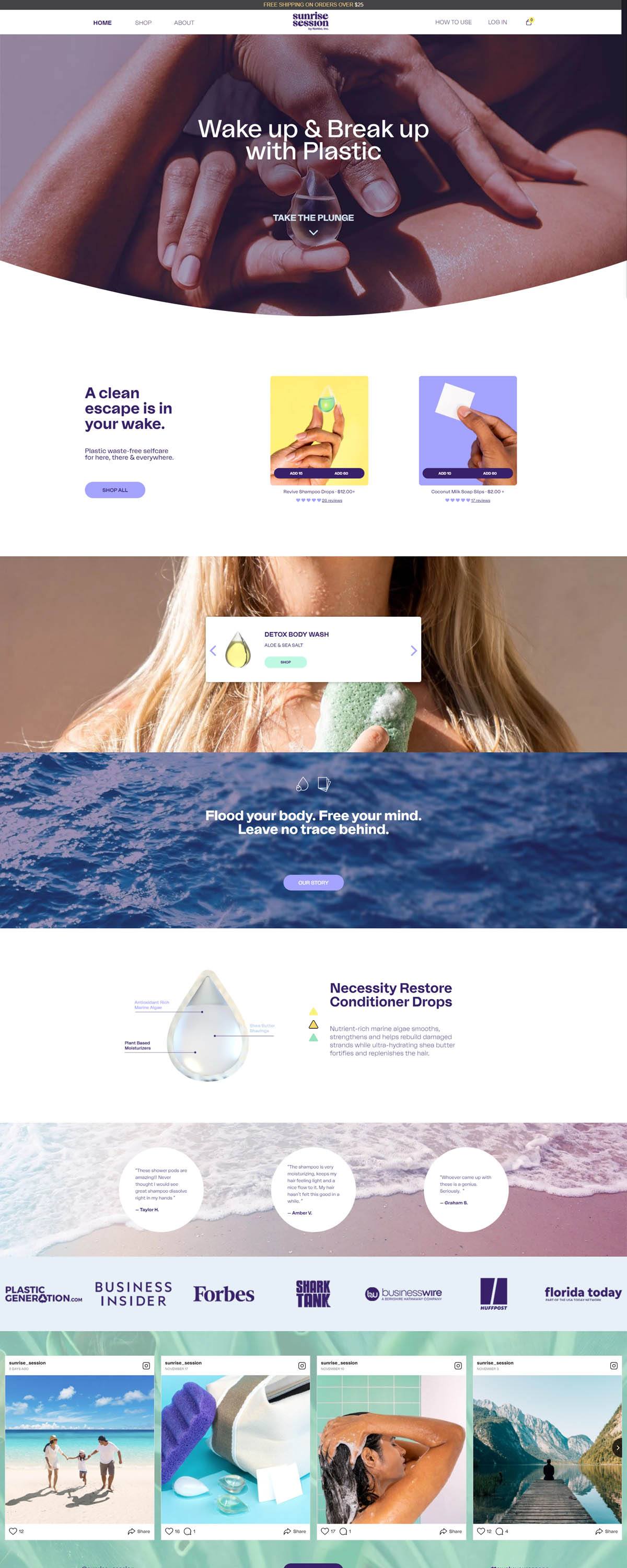eCommerce website: Sunrise Session