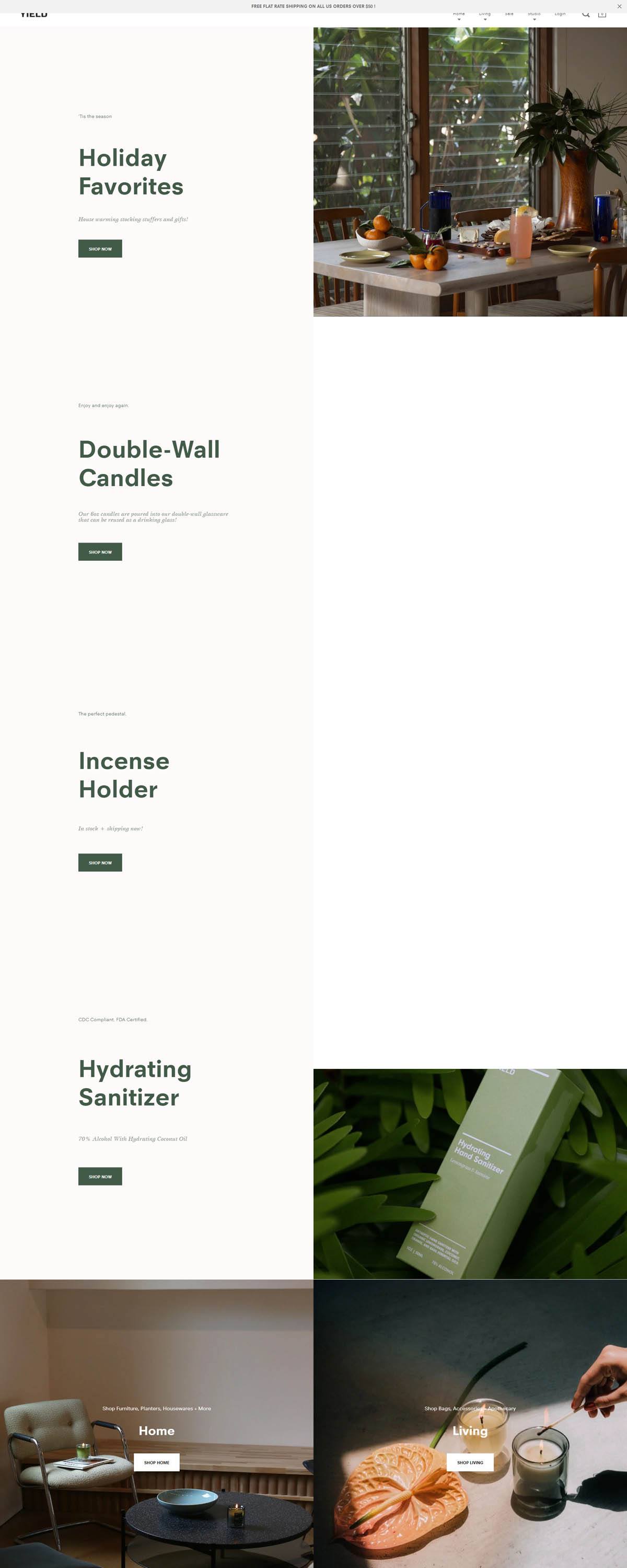 eCommerce website: YIELD