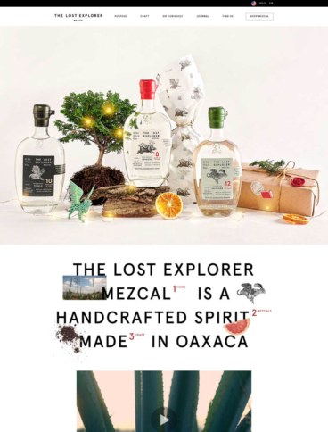 eCommerce website: The Lost Explorer Mezcal