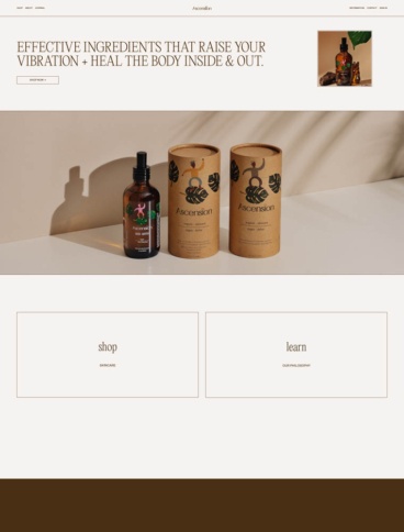 eCommerce website: Ascension