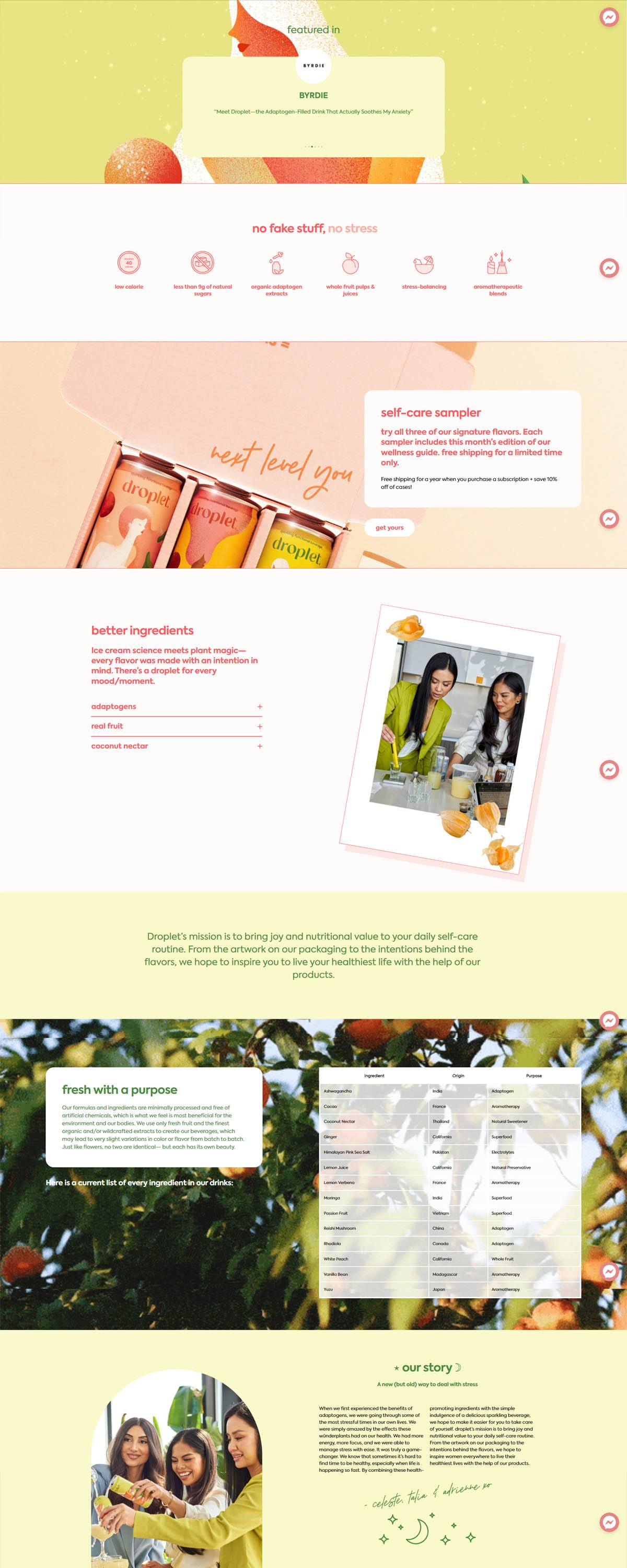 eCommerce website: Droplet