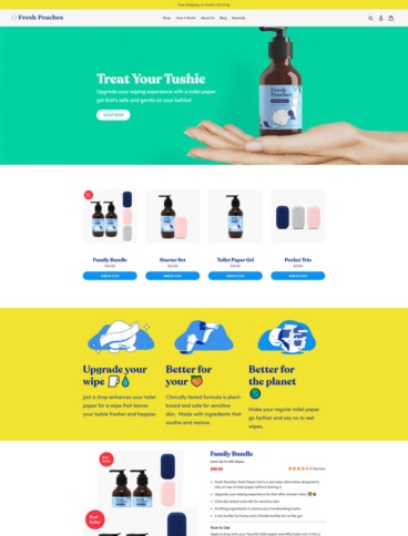 eCommerce website: Fresh Peaches