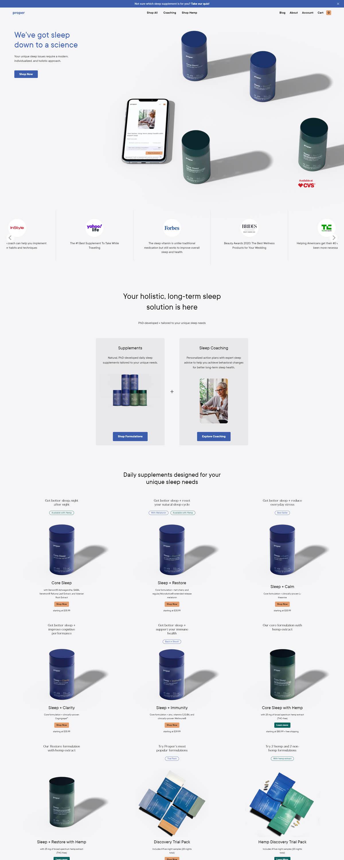 eCommerce website: Proper