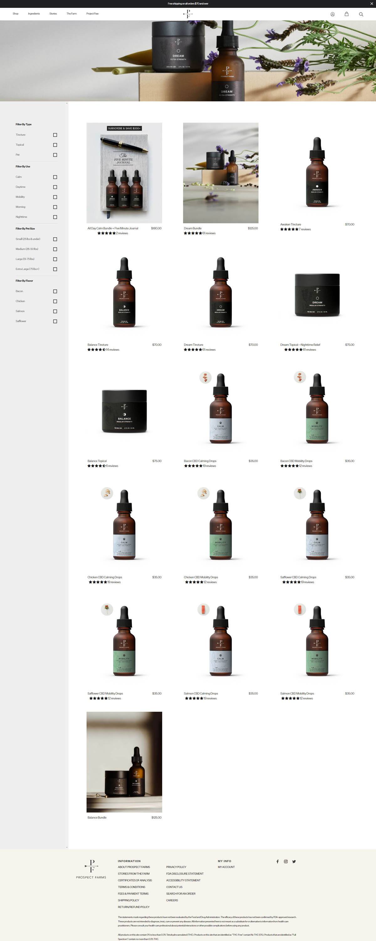 eCommerce website: Prospect Farms