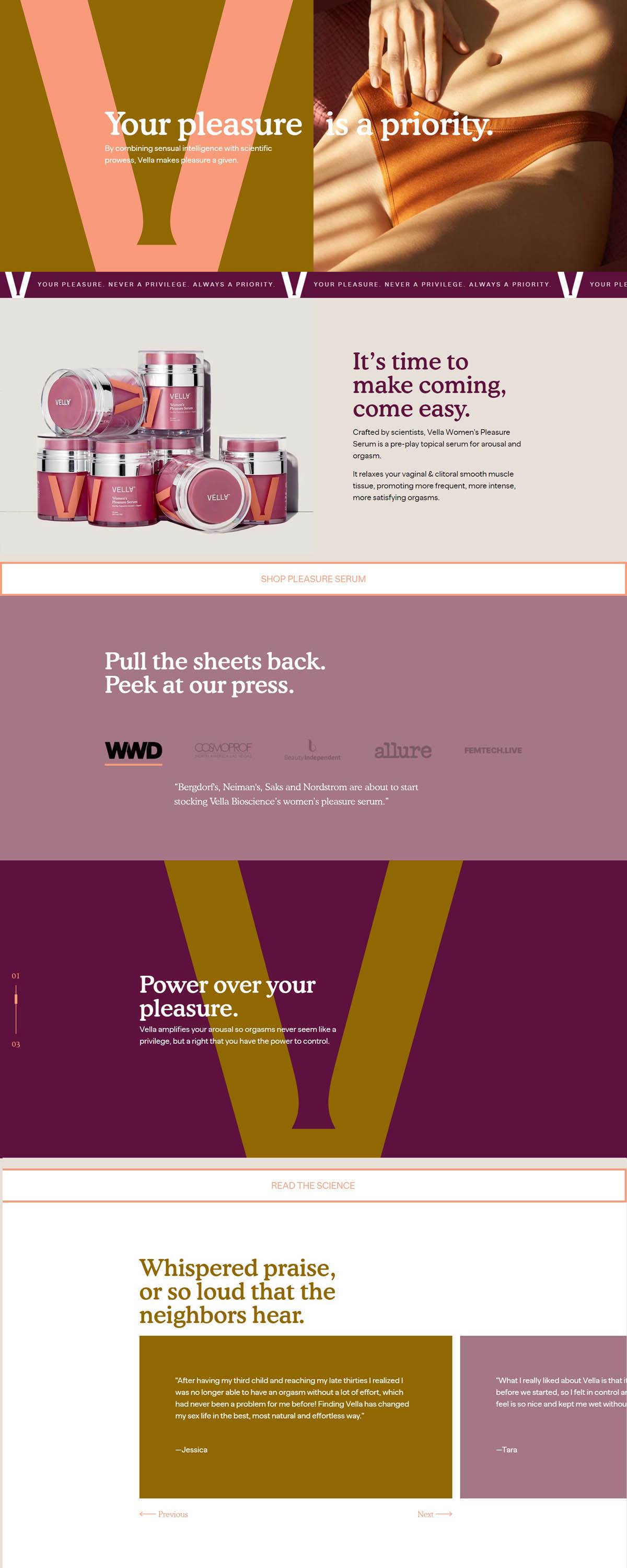 eCommerce website: Vella