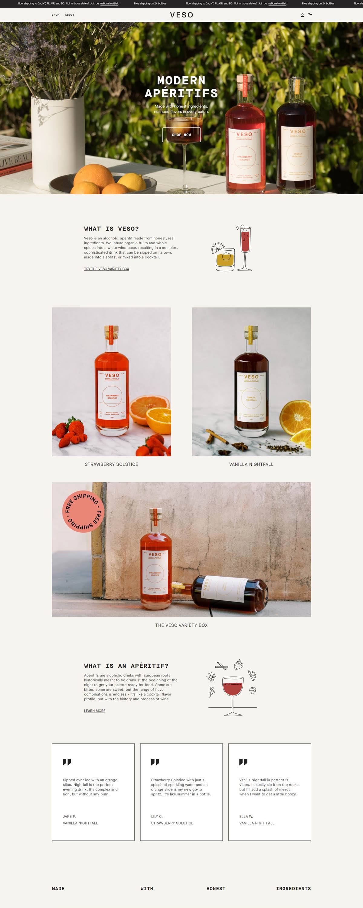 eCommerce website: Veso