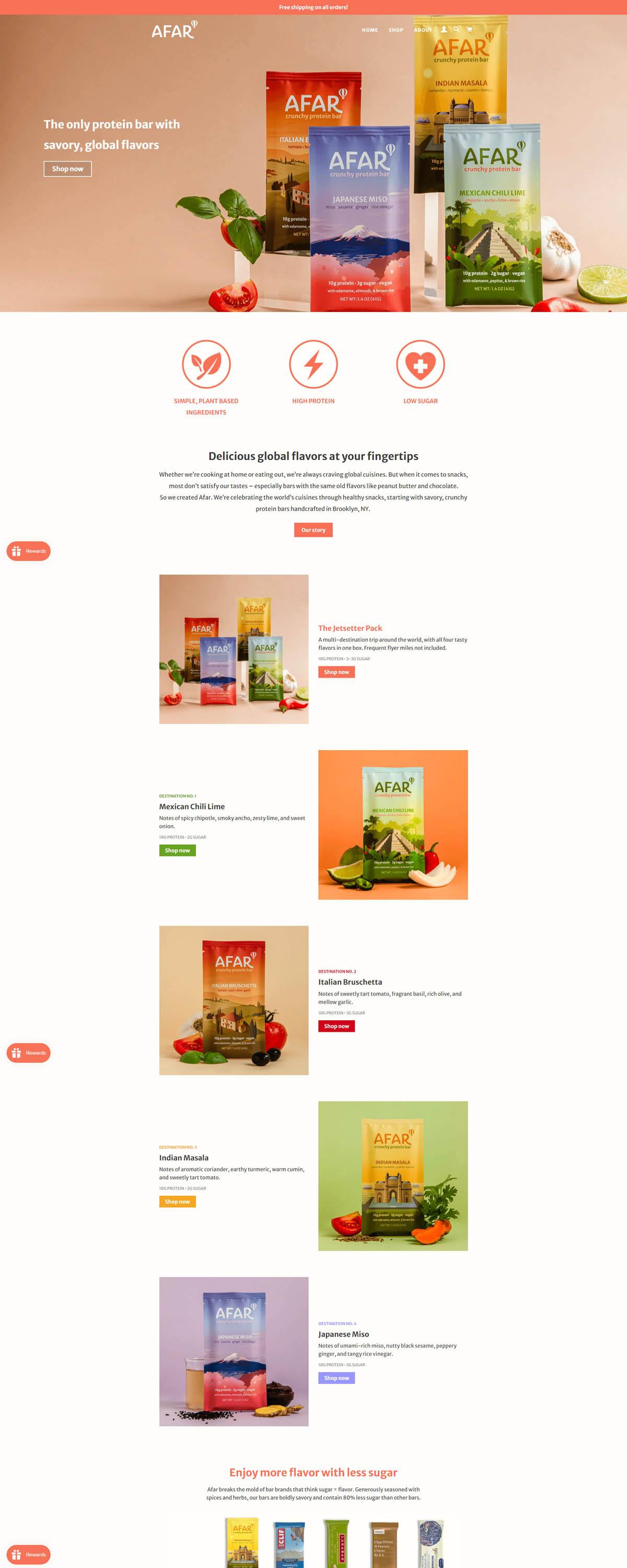 eCommerce website: Afar Foods