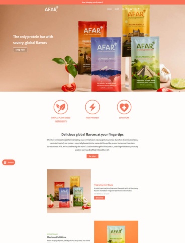 eCommerce website: Afar Foods