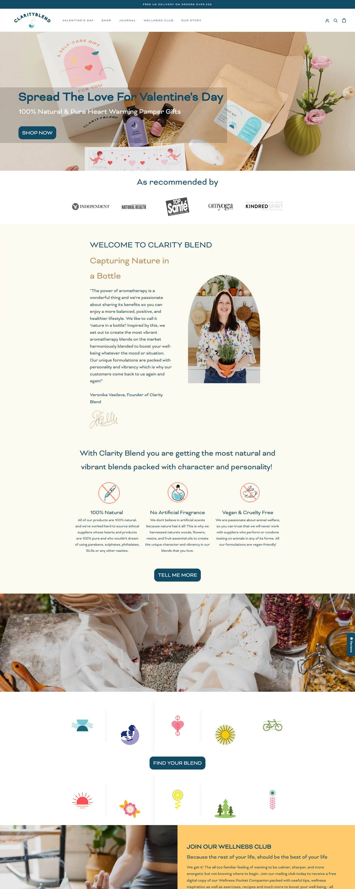 eCommerce website: Clarity Blend