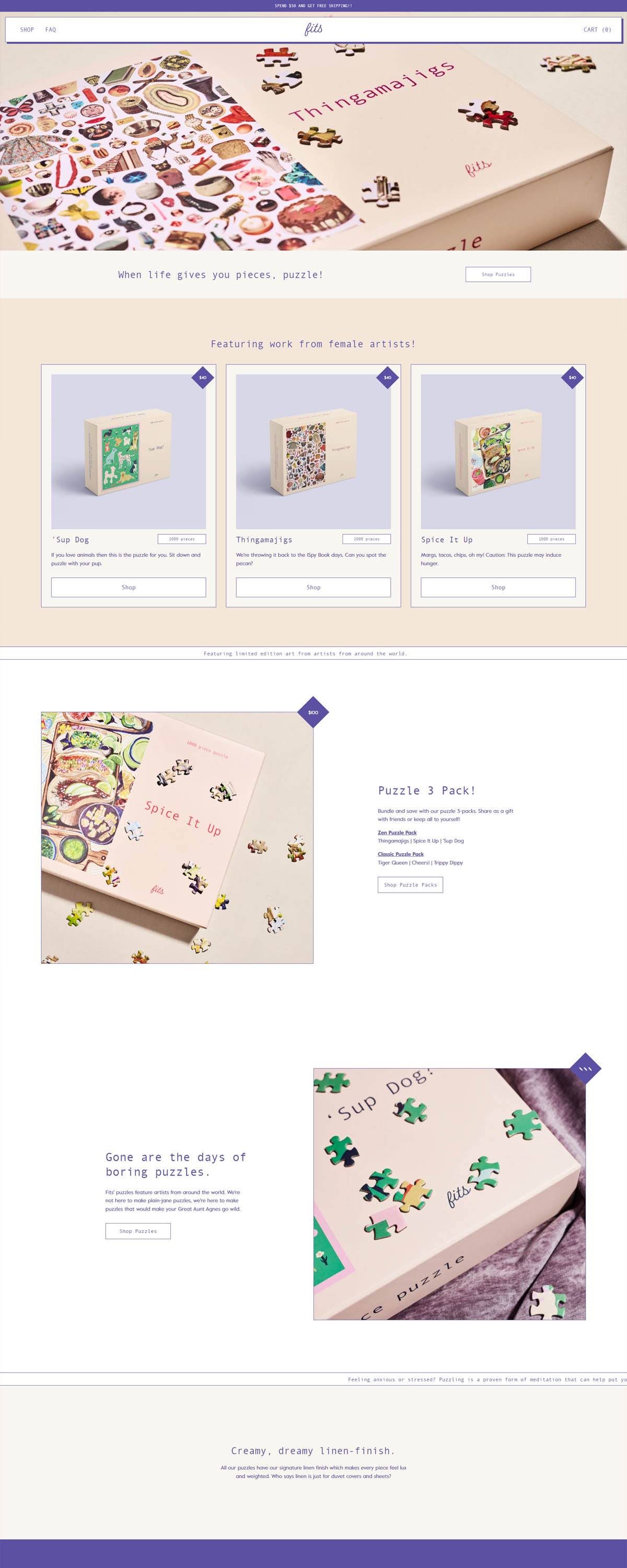 eCommerce website: Fits Puzzles