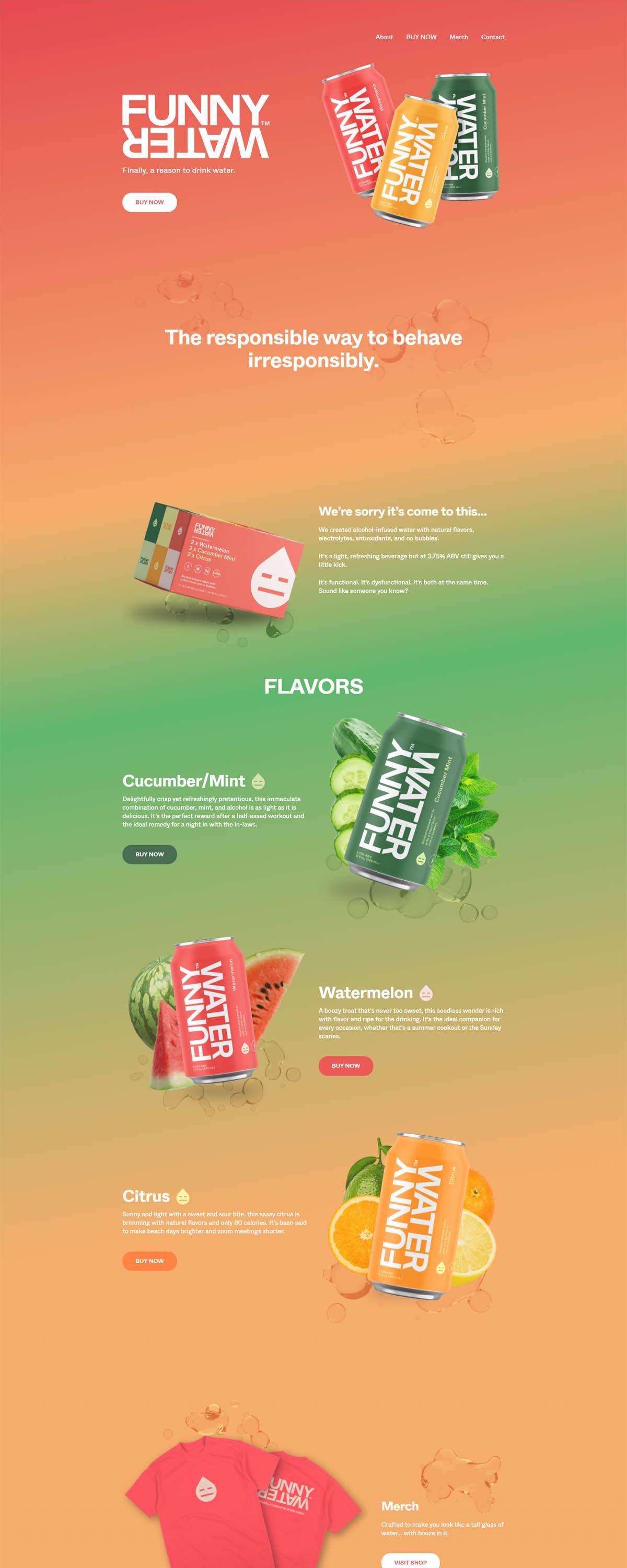 eCommerce website: Funny Water