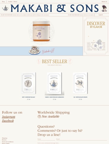 eCommerce website: Makabi & Sons