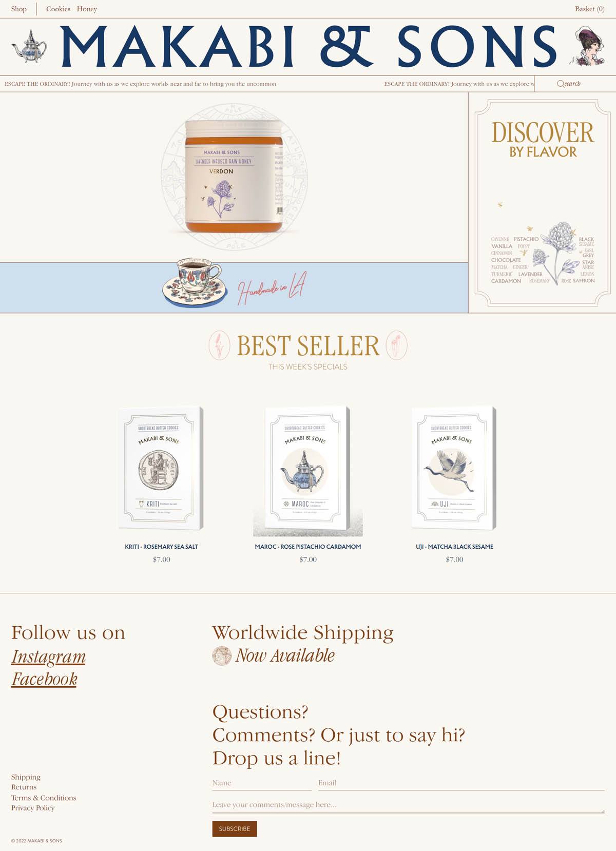 eCommerce website: Makabi & Sons