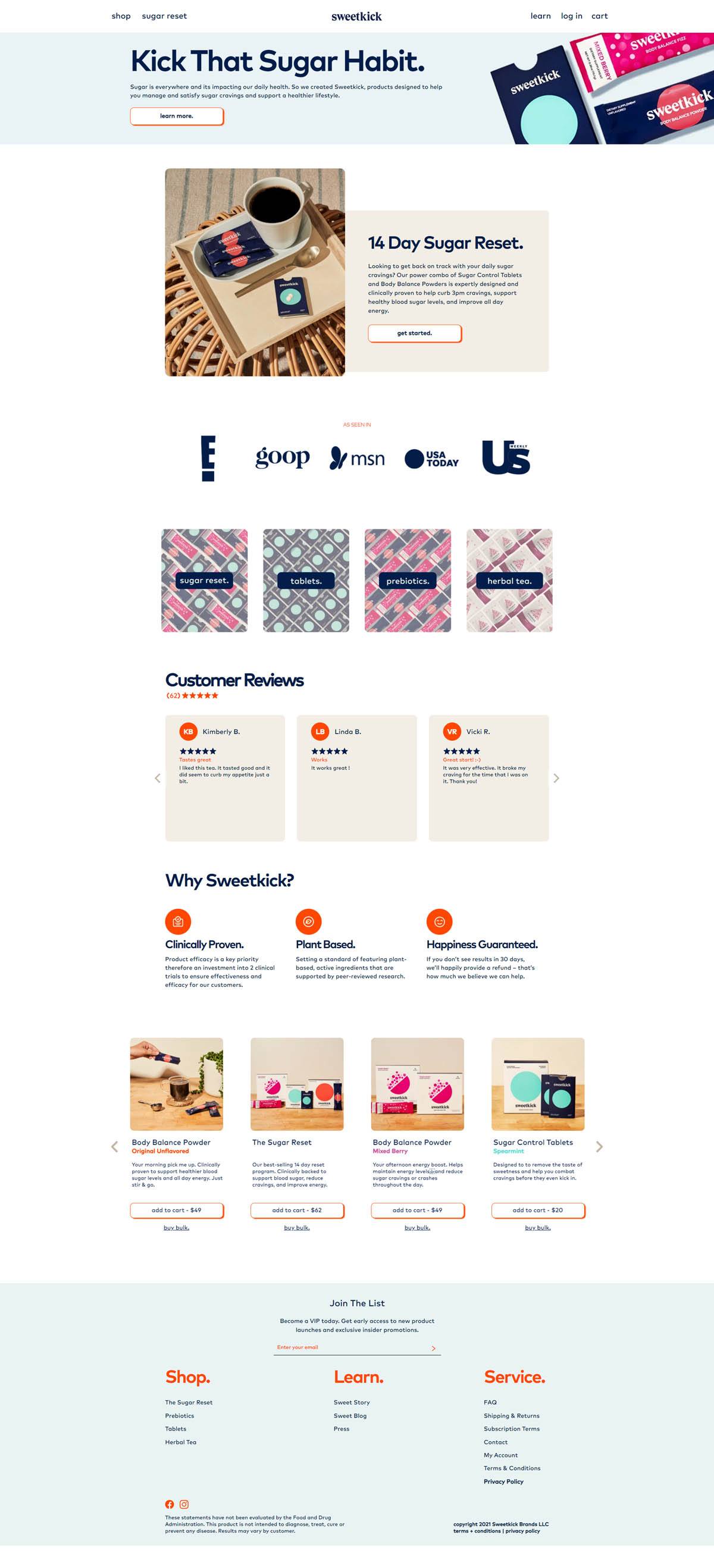 eCommerce website: Sweetkick