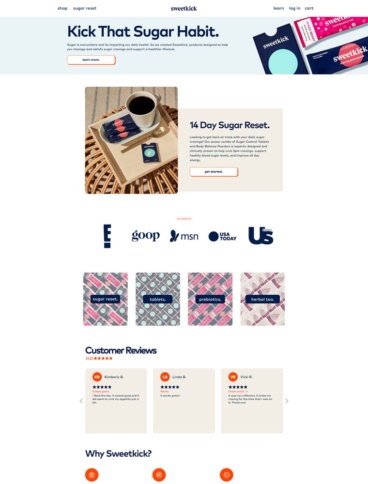 eCommerce website: Sweetkick