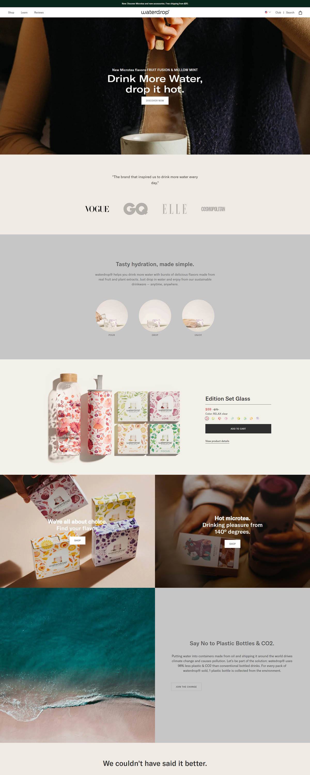 eCommerce website: Waterdrop